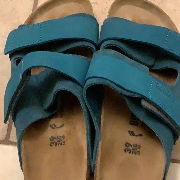 Birkenstock Turquoise suede adjustable  Sandals size 39 (fits 8/8.5) - Picture 3 of 6